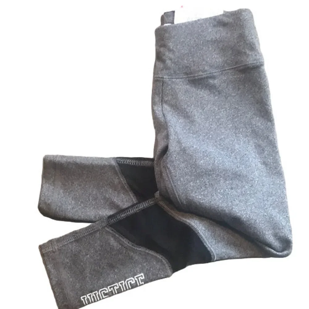 Pre-Owned Dance Leggings Justice Large Child 12 Gray Black Gymnastics